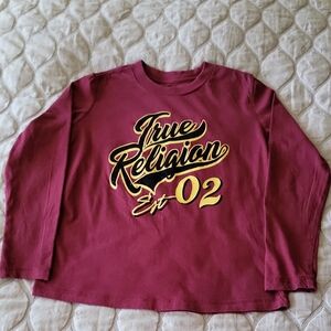 True Religion Kids Burgundy Long Sleeve Tee